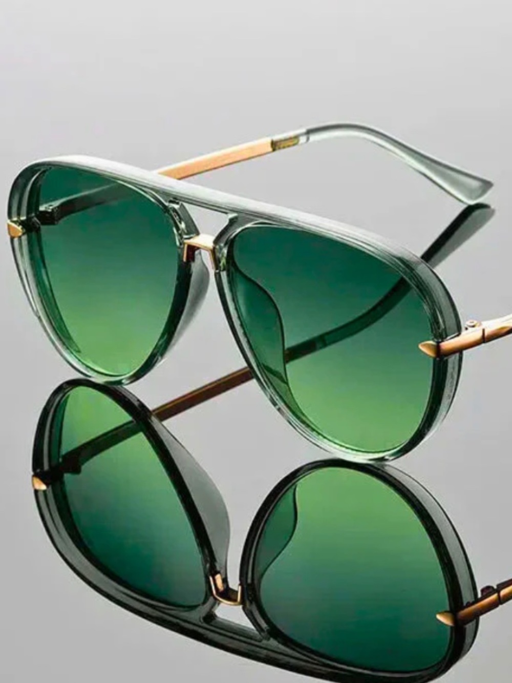 Mark & Houston Green aviator sunglasses